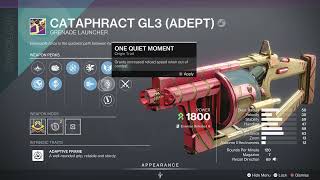 Cataphract GL3 Adept Focussed Decoding  Enlightened Action Bait And Switch Roll  Destiny 2 [upl. by Whyte191]