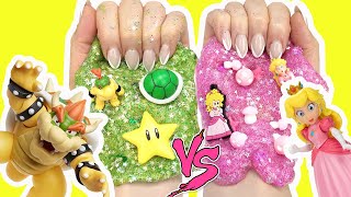 The Super Mario Movie DIY Slime Making and Mixing Tutorial with Peach and Bowser Crafts for Kids [upl. by Itsym]