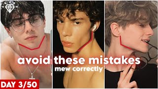 Avoid these 10 Mewing MISTAKES for a sharp jawline fast [upl. by Lleddaw]