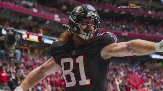 Former Falcons tight end Hayden Hurst diagnosed with posttraumatic amnesia after taking big hit [upl. by Eitteb]