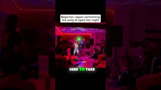 Beginner rapper performing at open mic night rapper beginner openmic [upl. by Eizzo]