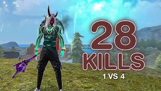 SOLO VS SQUAD  28 KILLS  I KNOW THEY ARE NOOBS BUT WITH TROGON GUN🥶 [upl. by Nallek]