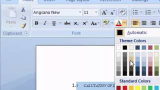 How to Change Font Color in Microsoft Word 2007 [upl. by Nirrep]