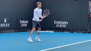 🎾Thiem vs Zverev Pre AO Semifinal Practice [upl. by Onder806]