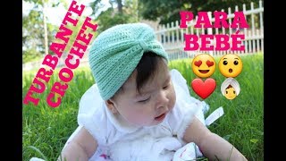 Turbante crochet bebe 0 a 3 meses 12 [upl. by Gabie]