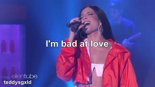 Bad At Love  Halsey Lyrics Video [upl. by Aicilram518]