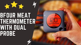 BFOUR Meat Thermometer  Wireless Bluetooth Digital Meat Thermometer with Dual Probe Overview [upl. by Xanthe69]