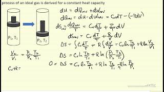 PT Relationship for Adiabatic Reversible Processes of an Ideal Gas Constant Heat Capacity [upl. by Arayk712]