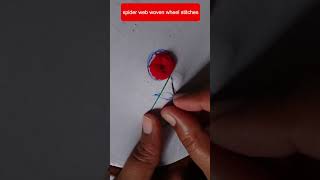 Rose Flower Woven Wheel Stitches Embroidery Tanka Kadhai Shorts Video [upl. by Aviv]