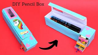 How to make Unicorn Pencil box from Toothpaste Box Best out of Waste Craft DIY Paper Pencil Box [upl. by Lesli]