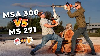 STIHL MSA300 vs MS271 Battery Chainsaw thats as strong as GAS [upl. by Lyndsey]