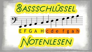 Bassschlüssel  Notenlesen [upl. by Leaffar636]