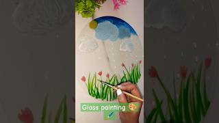 Trying first time glass painting 🖌️🎨 painting art youtubeshorts [upl. by Jelena]