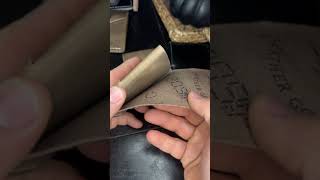 Earp in Horween Krypto Lots of this leather left horweenleather handmade leathercraft asmr [upl. by Ainoda]