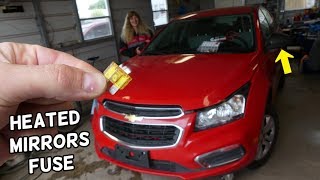 CHEVROLET CRUZE SIDE HEATED MIRRORS FUSE LOCATION REPLACEMENT SIDE MIRRORS DEFOGGER NOT WORKING [upl. by Nirroc]