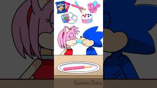 Pink VS Blue Color Food ASMR Mukbang sonic amy mukbang [upl. by Ynehteb586]