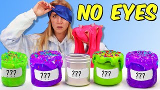 BLINDFOLDED GUESS THE SLIME CHALLENGE [upl. by Ginelle263]