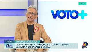 Sabatina do Balanço Geral Prof Auri do PSOL apresenta propostas para Biguaçu [upl. by Geerts]