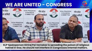 BJP Spokeperson Giriraj Pai Vernekar is spreading the poison of religious hatred in Goa  Kawthankar [upl. by Ahsinit812]