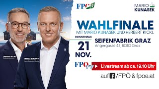 Das SteiermarkWahlfinale der FPÖ mit Herbert Kickl und Mario Kunasek [upl. by Dara]