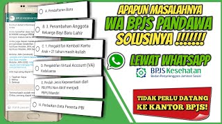 TERBARU Cara mengurus bpjs kesehatan online lewat WhatsApp [upl. by Wagoner]