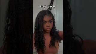 Hair theory on braids  short hair inspo  braids with no extension braids curlyhair naturalhair [upl. by Ahsihat870]