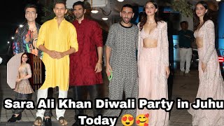 Sara Ali Khan Diwali Party Karan Johar Aditya Roy Kapoor Ananya Pandey Orry Kartik Aaryan amp More [upl. by Caia]