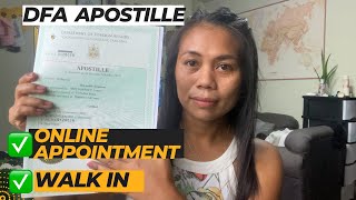 How to get Apostille Online Appointment  DFA New Online Appointment Portal [upl. by Ellennod]