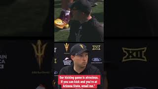 Arizona State is looking for a new kicker after last game 😳 via ChrisKarpman SunDevilSourceVideo [upl. by Enelia318]