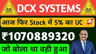 DCX Systems Share News  DCX Systems Share Latest News  DCX Systems Order  DCX Systems Ltd [upl. by Ayiram]