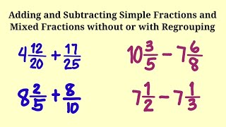 Adding Simple Fractions and Mixed Fractions [upl. by Alfeus]