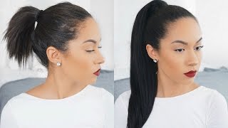 How To Long Ponytail On Short Hair [upl. by Saraiya]