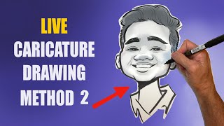 Live Caricature Drawing Method 2 [upl. by Enomaj]