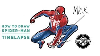 Drawing Spiderman PS4 Timelapse on Procreate [upl. by Eesdnil453]