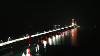 Mackinac bridge at night [upl. by Ozzy]