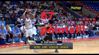 GRABEE HALIMAW PALA MAGLARO SI ELOY POLIGRATES 67 POINTS POINT BY POINT CAREERHIGH HIGHLIGHTS [upl. by Nonnah428]