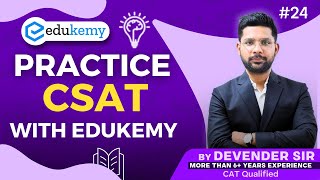 CSAT Success  CSAT Practice For UPSC 2024 with Devender Sir  Video 24  Edukemy iasprep csat [upl. by Ynnaj465]