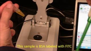 Nanodrop Spectrophotometer Labeled Protein analysis FITCBSA [upl. by Rma]