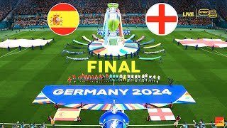 SPAIN vs ENGLAND Final UEFA Euro 2024  Full Match All Goals  Realistic PES Gameplay [upl. by Anaihsat]