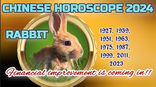 RABBIT 2024 CHINESE HOROSCOPE financelove career feng shui lucky number ampcolor and more [upl. by Eybbob505]