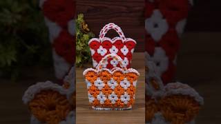 Crochet shorts viral bag multicolored basket knitting [upl. by Enutrof]