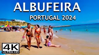 Albufeira 4K Portugal Walking tour  August 2021 [upl. by Hayalat]