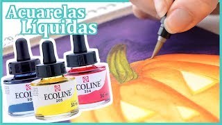 como pintar con acuarelas liquidas [upl. by Nekcerb]