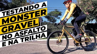 Testamos a monster gravel na rua e na terra Monster90 Pedaleria [upl. by Hillyer943]