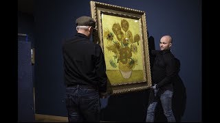 Van Goghs Sunflowers moved to restoration studio [upl. by Clute624]