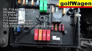 VW Golf 5 fuse location and fuse diagram engine fuse too [upl. by Eilsek]