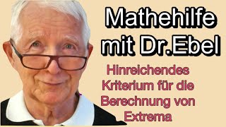 Hinreichendes Kriterium für die Berechnung von Extrema [upl. by Thisbe]