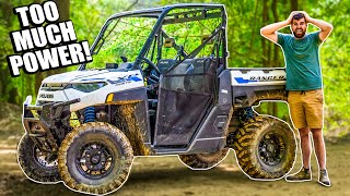 ELECTRIC Polaris Ranger Kinetic  STUPID FAST MUD BASH [upl. by Ahsiloc]