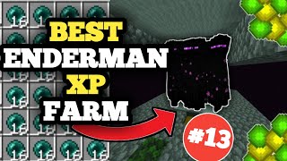 BEST ENDERMAN XP Farm In Minecraft Bedrock 121 [upl. by Gem]