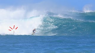 Surfing Massive Himalayas Waves North Shore Hawaii  11224 [upl. by Schroder]